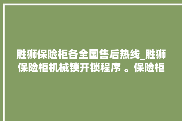 胜狮保险柜各全国售后热线_胜狮保险柜机械锁开锁程序 。保险柜