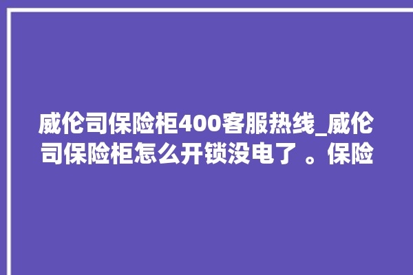 威伦司保险柜400客服热线_威伦司保险柜怎么开锁没电了 。保险柜