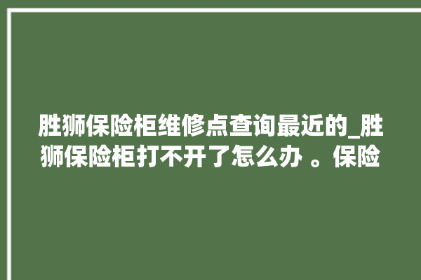 胜狮保险柜维修点查询最近的_胜狮保险柜打不开了怎么办 。保险柜