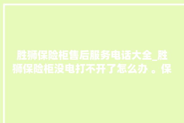 胜狮保险柜售后服务电话大全_胜狮保险柜没电打不开了怎么办 。保险柜