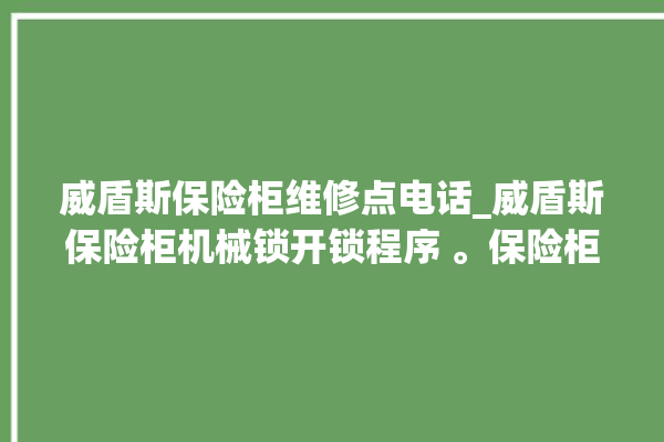 威盾斯保险柜维修点电话_威盾斯保险柜机械锁开锁程序 。保险柜