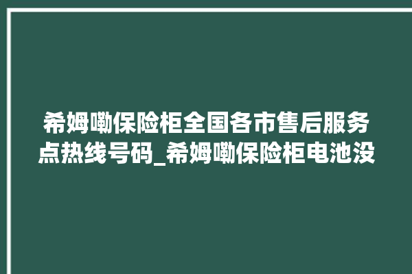 希姆嘞保险柜全国各市售后服务点热线号码_希姆嘞保险柜电池没电无法开门怎么办 。保险柜