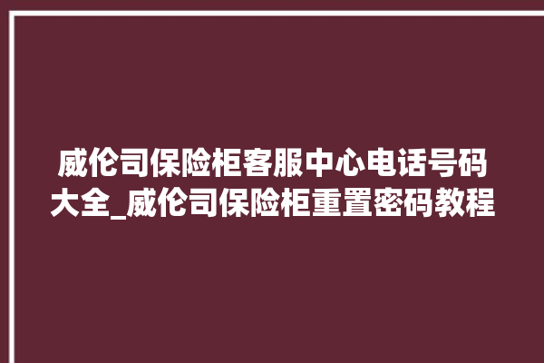 威伦司保险柜客服中心电话号码大全_威伦司保险柜重置密码教程 。保险柜