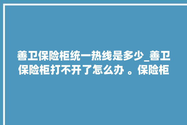 善卫保险柜统一热线是多少_善卫保险柜打不开了怎么办 。保险柜