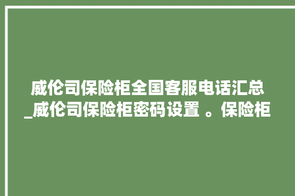 威伦司保险柜全国客服电话汇总_威伦司保险柜密码设置 。保险柜