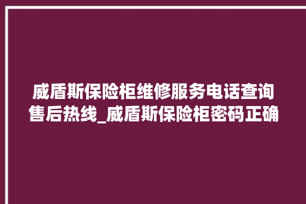 威盾斯保险柜维修服务电话查询售后热线_威盾斯保险柜密码正确但打不开 。保险柜