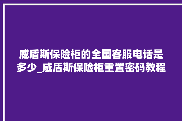 威盾斯保险柜的全国客服电话是多少_威盾斯保险柜重置密码教程 。保险柜