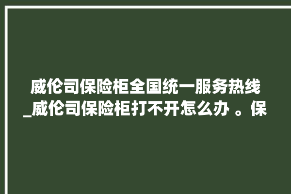 威伦司保险柜全国统一服务热线_威伦司保险柜打不开怎么办 。保险柜