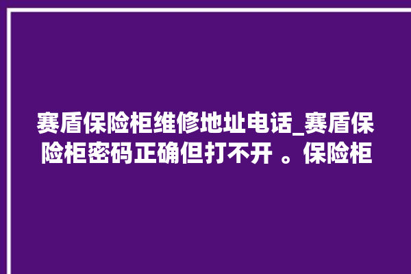 赛盾保险柜维修地址电话_赛盾保险柜密码正确但打不开 。保险柜