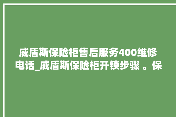 威盾斯保险柜售后服务400维修电话_威盾斯保险柜开锁步骤 。保险柜