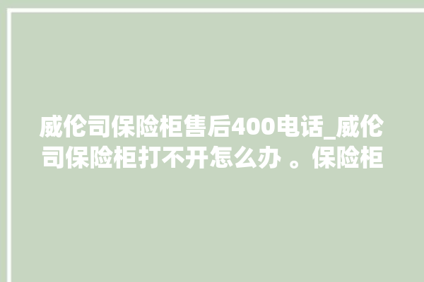 威伦司保险柜售后400电话_威伦司保险柜打不开怎么办 。保险柜