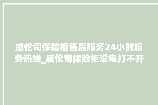 威伦司保险柜售后服务24小时服务热线_威伦司保险柜没电打不开了怎么办 。保险柜