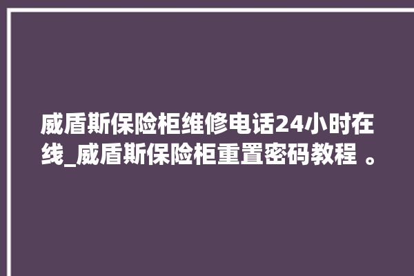 威盾斯保险柜维修电话24小时在线_威盾斯保险柜重置密码教程 。保险柜