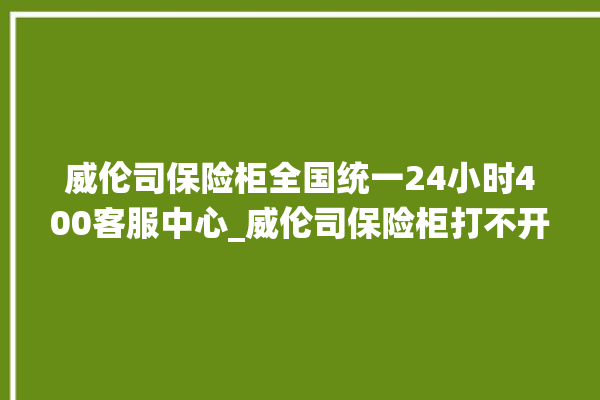 威伦司保险柜全国统一24小时400客服中心_威伦司保险柜打不开了怎么办 。保险柜