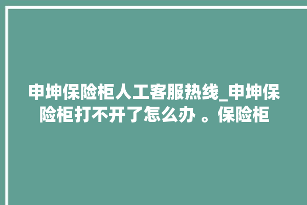 申坤保险柜人工客服热线_申坤保险柜打不开了怎么办 。保险柜