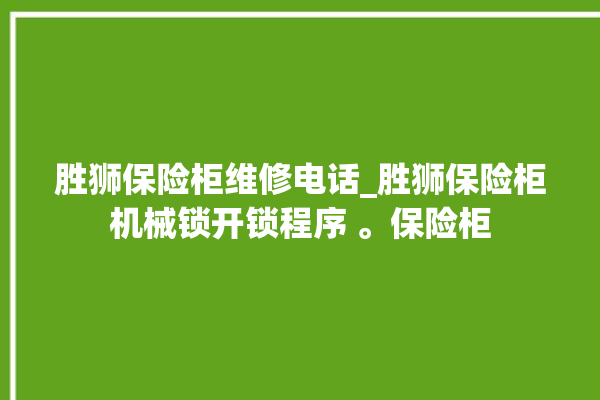 胜狮保险柜维修电话_胜狮保险柜机械锁开锁程序 。保险柜