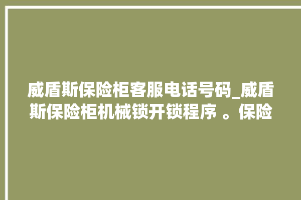 威盾斯保险柜客服电话号码_威盾斯保险柜机械锁开锁程序 。保险柜