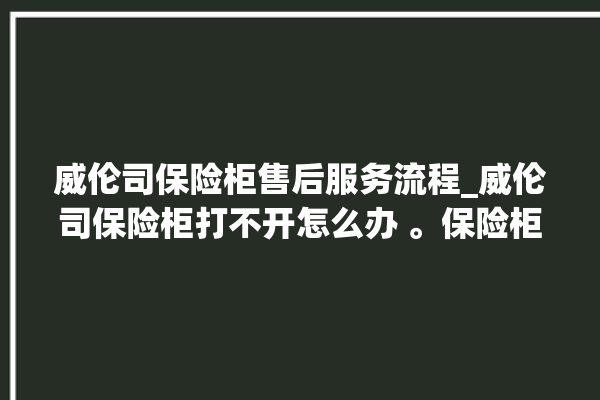 威伦司保险柜售后服务流程_威伦司保险柜打不开怎么办 。保险柜