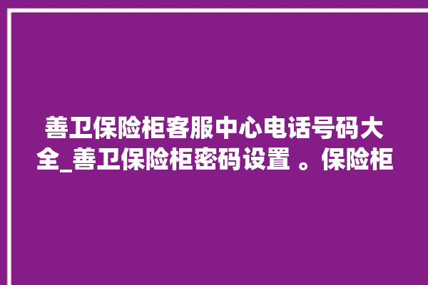 善卫保险柜客服中心电话号码大全_善卫保险柜密码设置 。保险柜