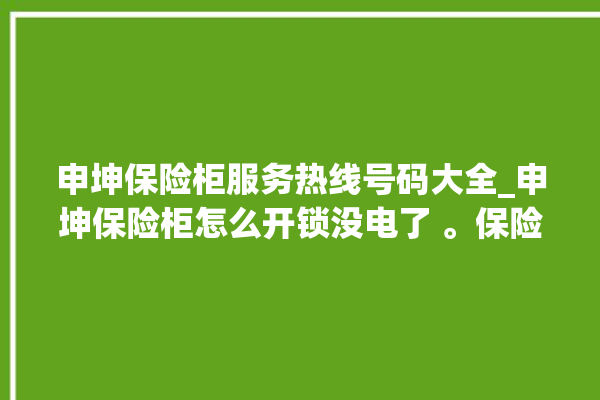 申坤保险柜服务热线号码大全_申坤保险柜怎么开锁没电了 。保险柜