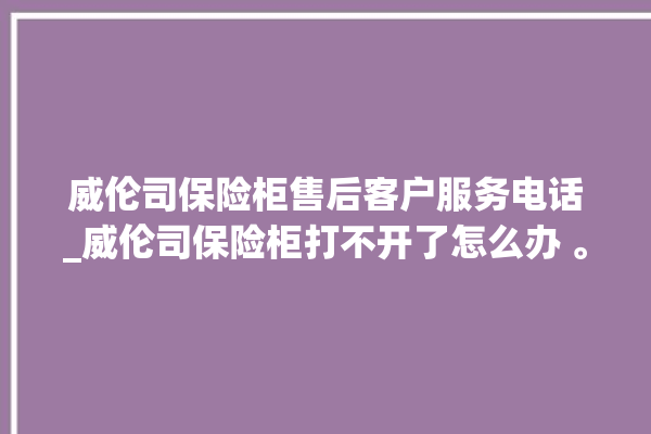 威伦司保险柜售后客户服务电话_威伦司保险柜打不开了怎么办 。保险柜