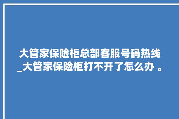 大管家保险柜总部客服号码热线_大管家保险柜打不开了怎么办 。保险柜