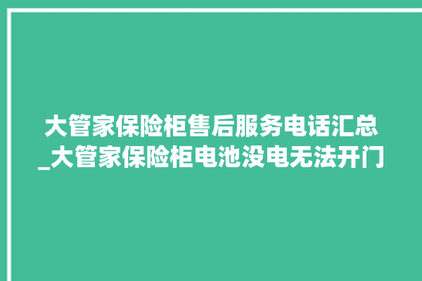 大管家保险柜售后服务电话汇总_大管家保险柜电池没电无法开门怎么办 。保险柜