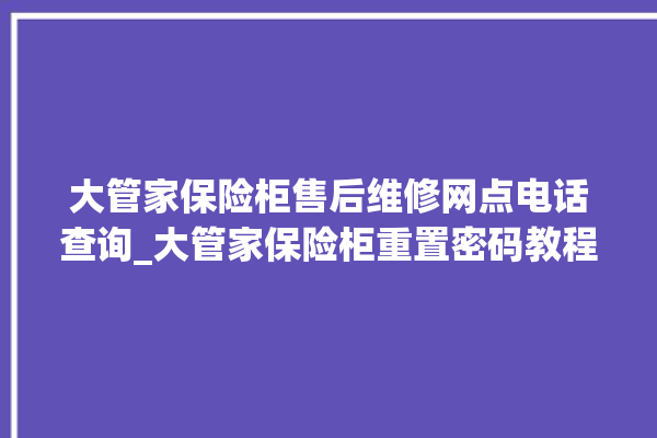 大管家保险柜售后维修网点电话查询_大管家保险柜重置密码教程 。保险柜