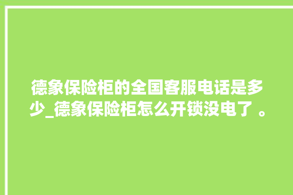 德象保险柜的全国客服电话是多少_德象保险柜怎么开锁没电了 。保险柜