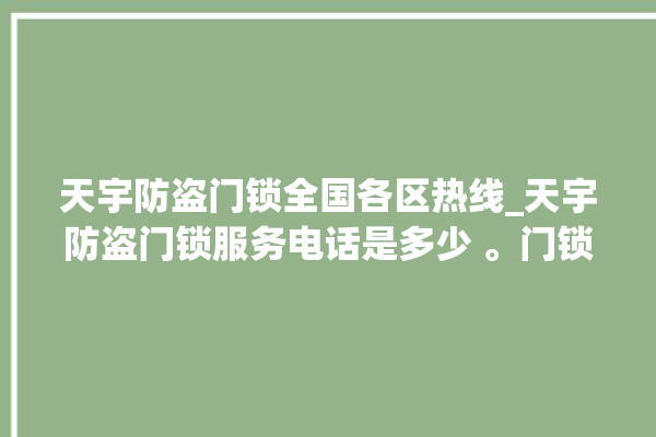 天宇防盗门锁全国各区热线_天宇防盗门锁服务电话是多少 。门锁