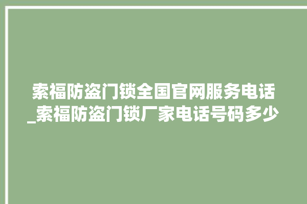 索福防盗门锁全国官网服务电话_索福防盗门锁厂家电话号码多少 。门锁