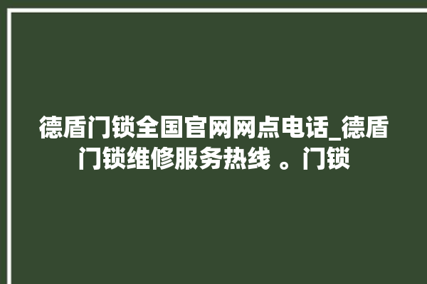 德盾门锁全国官网网点电话_德盾门锁维修服务热线 。门锁