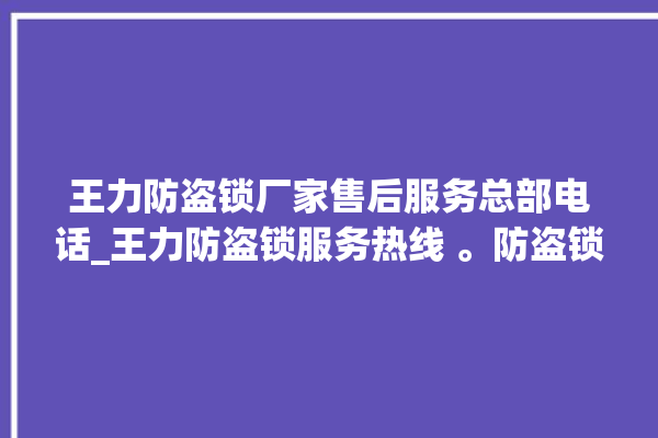 王力防盗锁厂家售后服务总部电话_王力防盗锁服务热线 。防盗锁