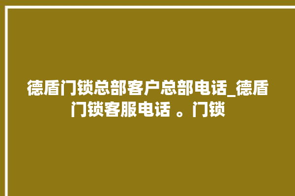 德盾门锁总部客户总部电话_德盾门锁客服电话 。门锁