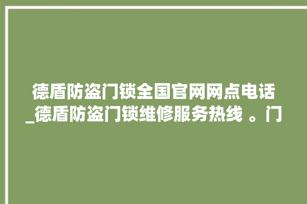 德盾防盗门锁全国官网网点电话_德盾防盗门锁维修服务热线 。门锁