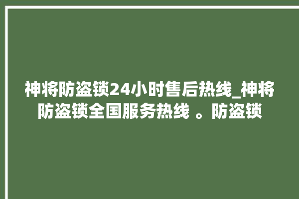 神将防盗锁24小时售后热线_神将防盗锁全国服务热线 。防盗锁