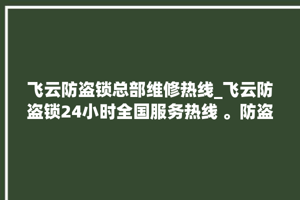 飞云防盗锁总部维修热线_飞云防盗锁24小时全国服务热线 。防盗锁