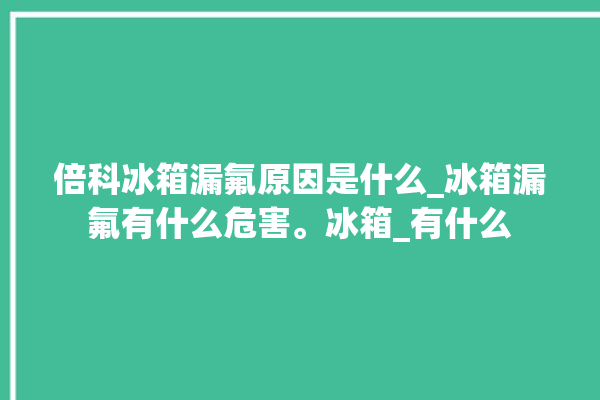 倍科冰箱漏氟原因是什么_冰箱漏氟有什么危害。冰箱_有什么