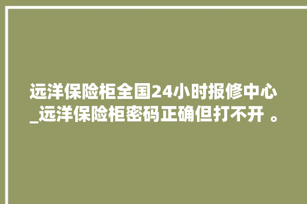 远洋保险柜全国24小时报修中心_远洋保险柜密码正确但打不开 。保险柜