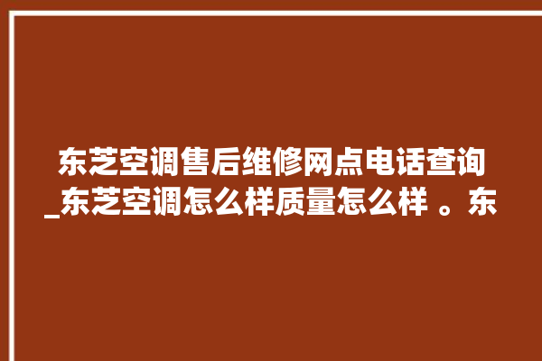 东芝空调售后维修网点电话查询_东芝空调怎么样质量怎么样 。东芝