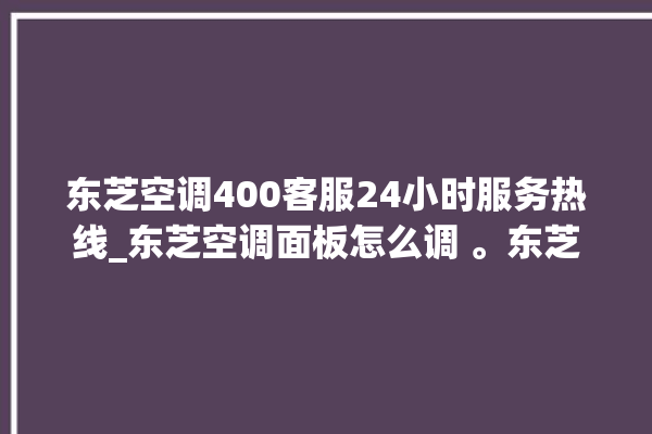 东芝空调400客服24小时服务热线_东芝空调面板怎么调 。东芝