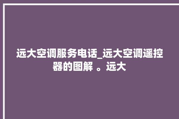 远大空调服务电话_远大空调遥控器的图解 。远大