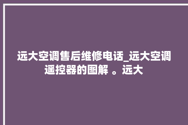 远大空调售后维修电话_远大空调遥控器的图解 。远大