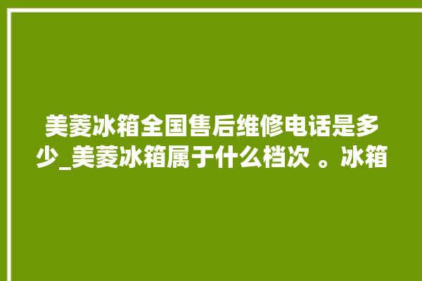 美菱冰箱全国售后维修电话是多少_美菱冰箱属于什么档次 。冰箱