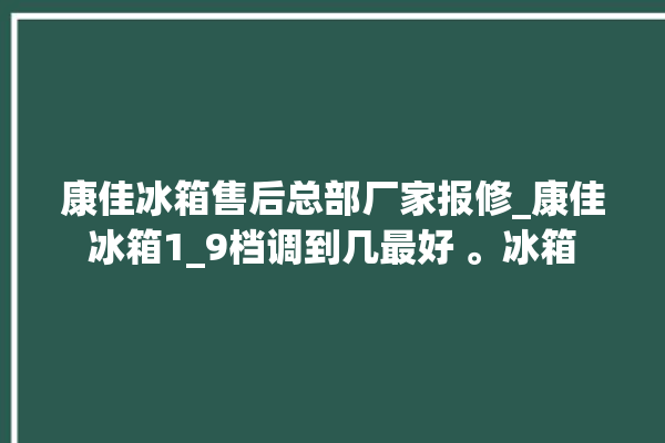 康佳冰箱售后总部厂家报修_康佳冰箱1_9档调到几最好 。冰箱