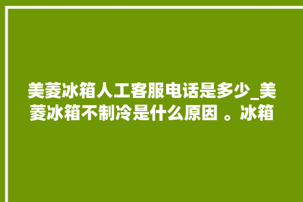 美菱冰箱人工客服电话是多少_美菱冰箱不制冷是什么原因 。冰箱