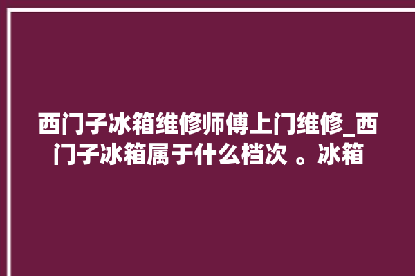 西门子冰箱维修师傅上门维修_西门子冰箱属于什么档次 。冰箱