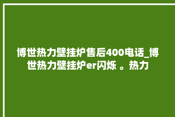 博世热力壁挂炉售后400电话_博世热力壁挂炉er闪烁 。热力