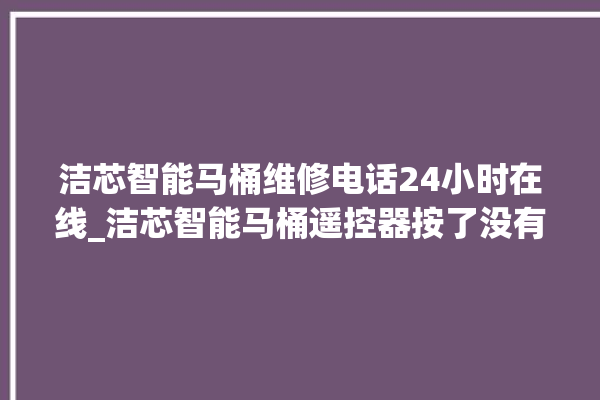 洁芯智能马桶维修电话24小时在线_洁芯智能马桶遥控器按了没有反应 。马桶