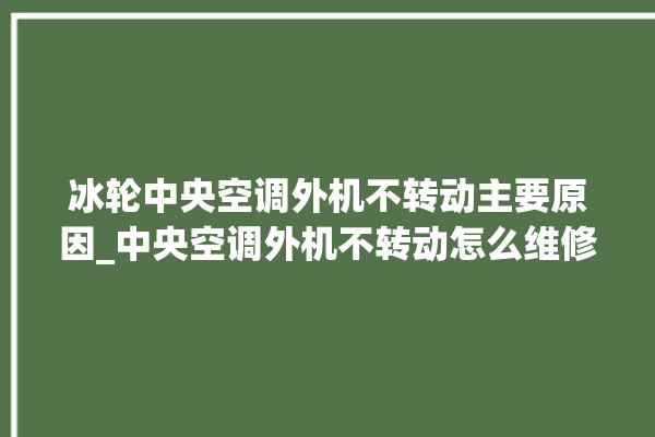 冰轮中央空调外机不转动主要原因_中央空调外机不转动怎么维修。中央空调_冰轮